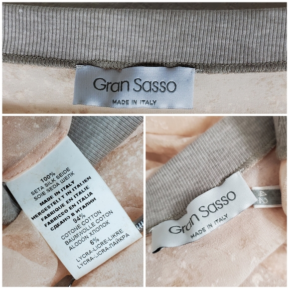 Gran Sasso 100% Silk Long Sleeve Sheer Blouse 42 - Picture 2 of 8
